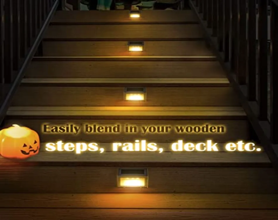 JACKYLED Solar Deck Lights For Stairs