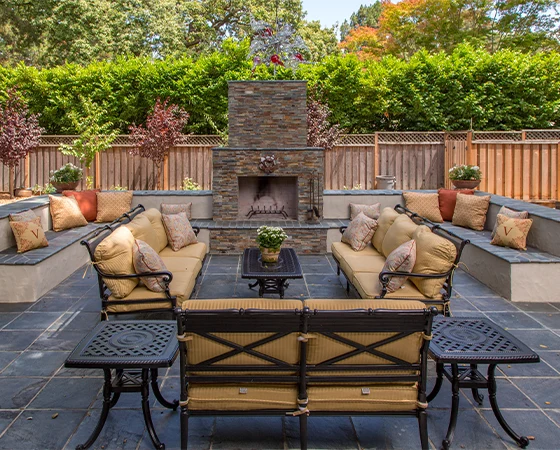 Fireplace on patio