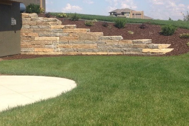Retaining wall helping to prevent erosion
